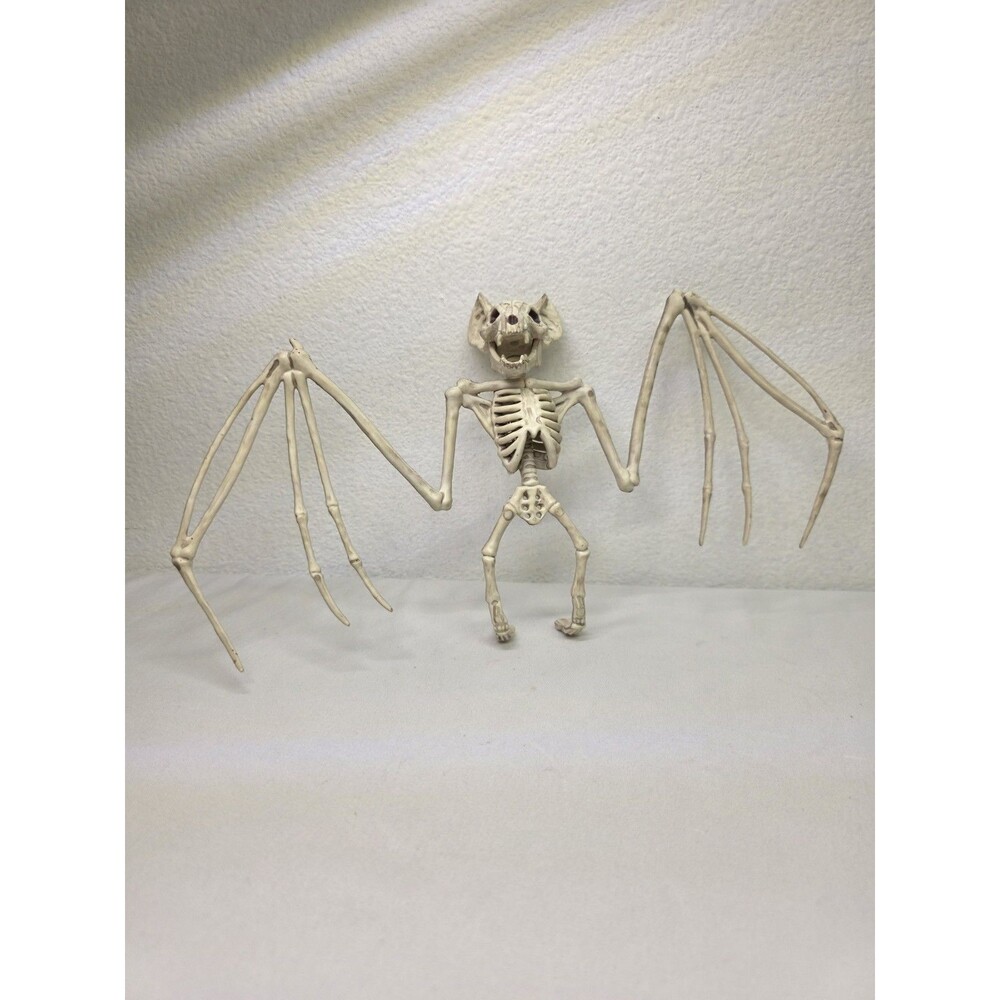 Giant Bat Skeleton Plastic Hanging Decoration, 12 in x 6 Prop Haunted House